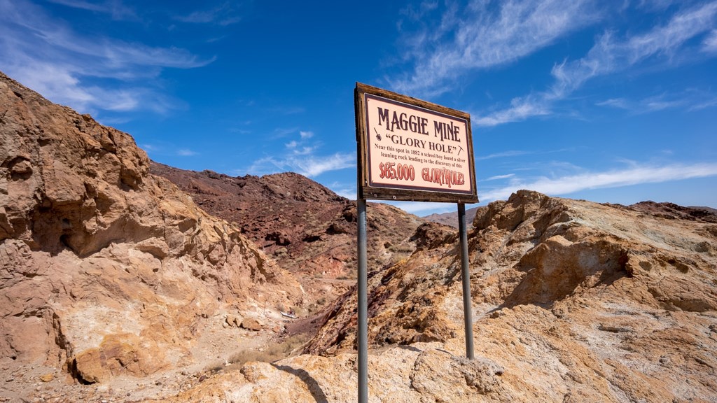 Maggie Mine Gloryhole Sign Calico ghost town