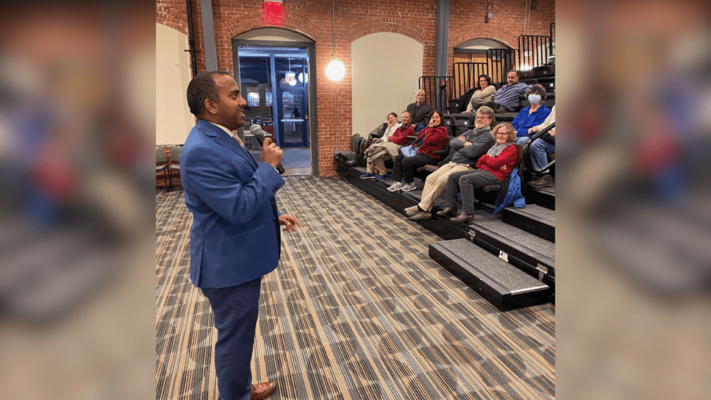 David Lawlor speaks a urban exploration event