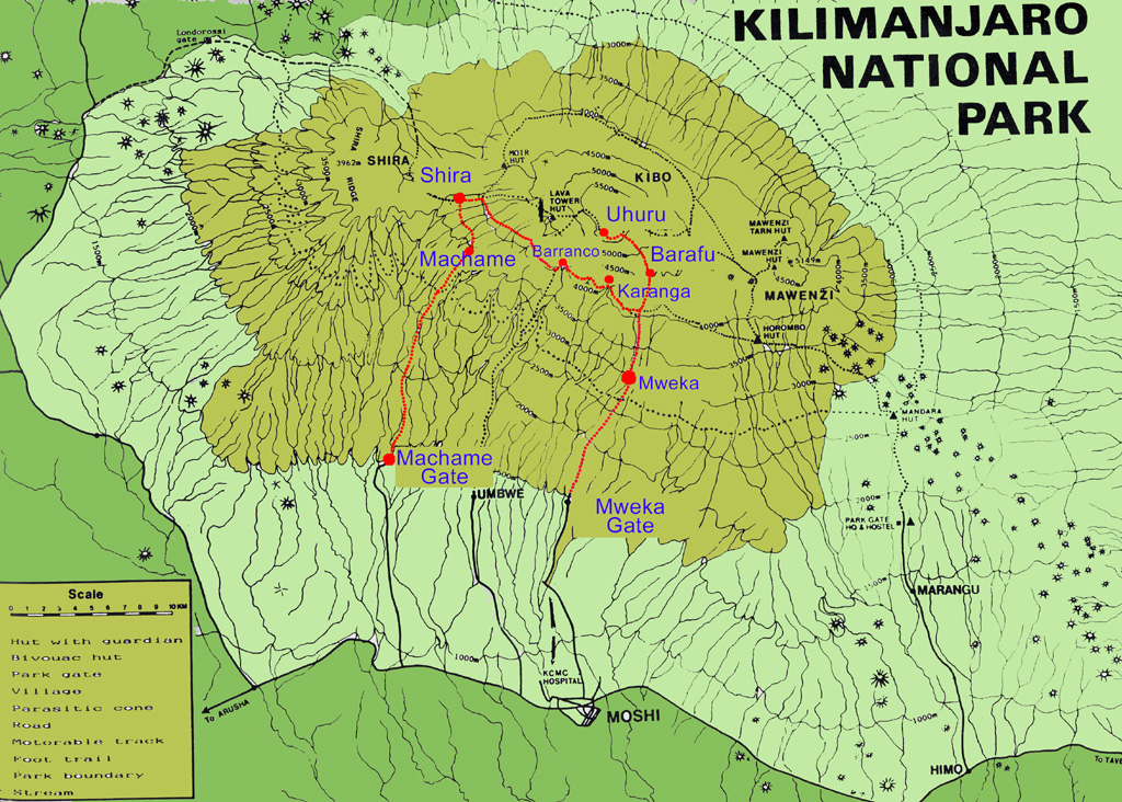 Kilimanjaro National Park Map