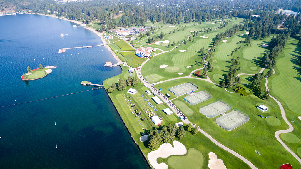 The Coeur d'Alene Resort Golf Course
Coeur d'Alene, Idaho - Aerial view of resort
