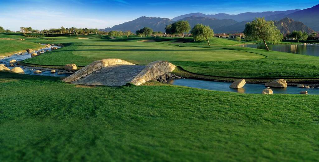 PGA West, a Palm Springs golf resort - Golf course with bridge